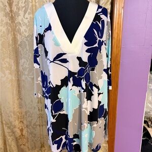 Misia Long Sleeve Floral Dress - Black, Blue, White